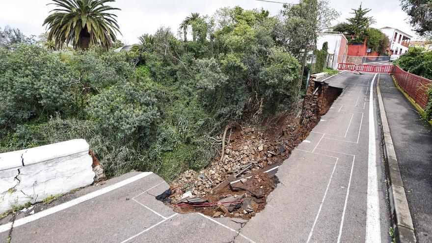 Derrumbe de un puente en Tacoronte