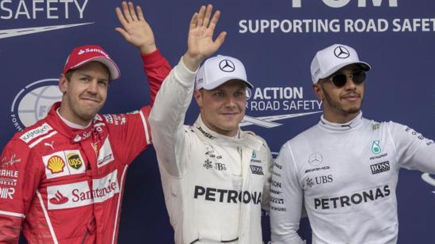 Bottas, Vettel y Hamilton, los más rápidos en la clasificación