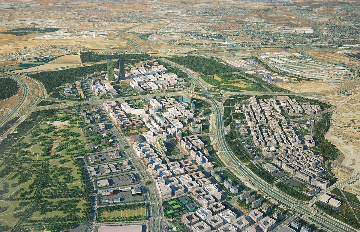 Se espera que Valdecarros cuente con más de 51.000 viviendas y siete millones de metros cuadrados de zonas verdes con conexión directa con el futuro Bosque Metropolitano