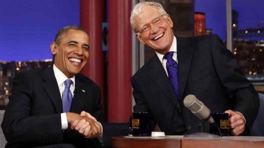 Obama, con David Letterman.