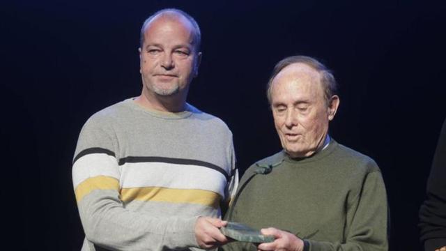 Joan Miquel Morey y Joan Escandell, anoche en el Teatre Principal.