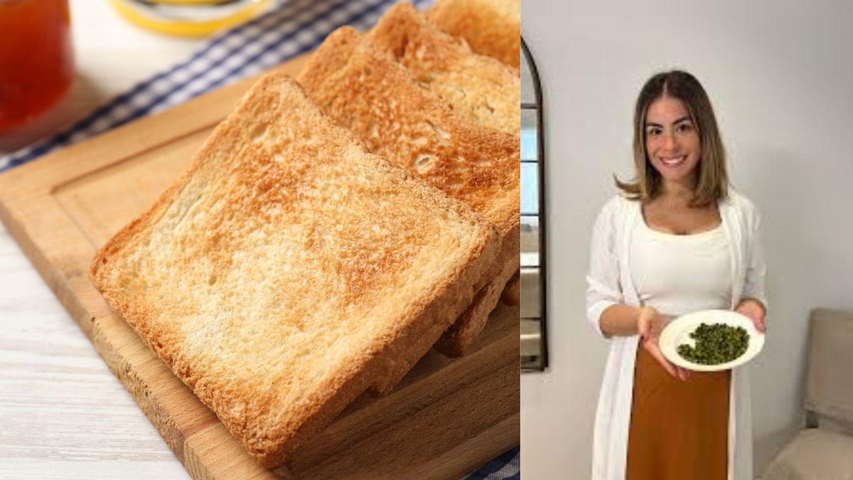 Dani Ballesteros, a la derecha, y unas tostadas, a la izquierda