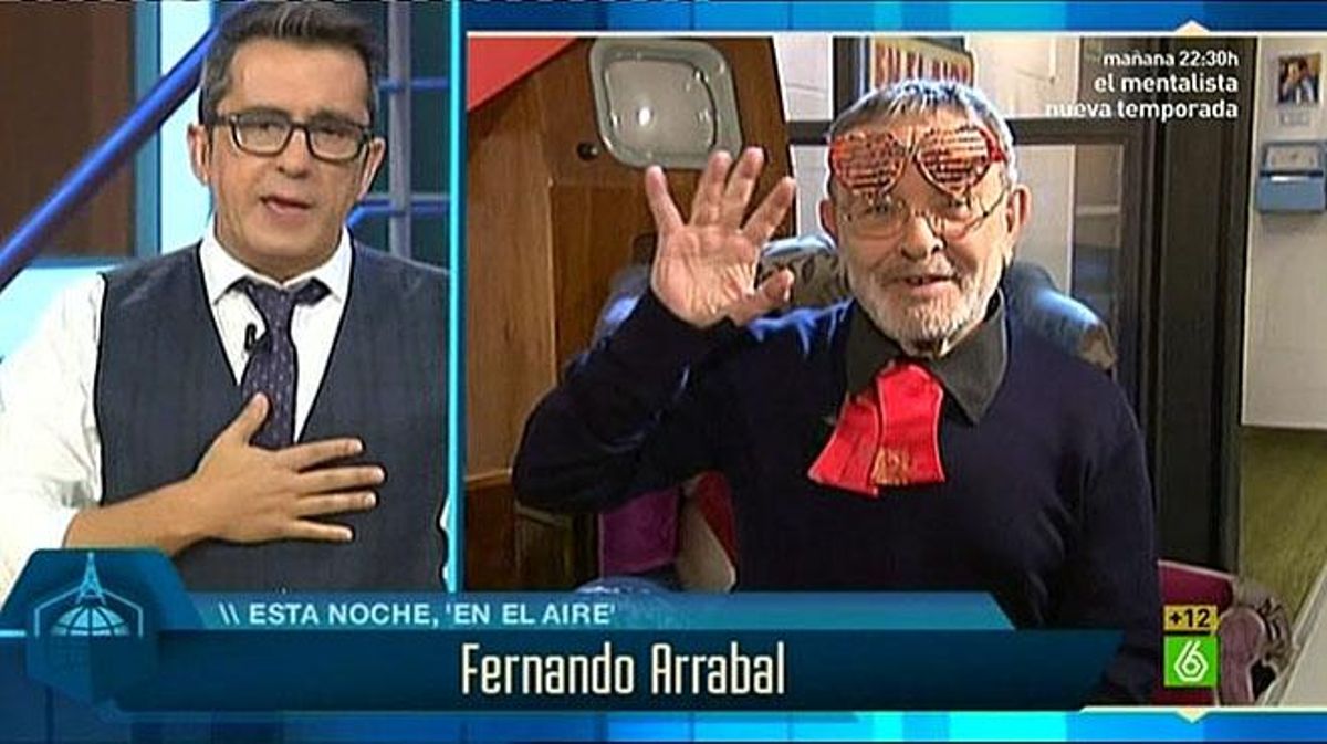 Fernando Arrabal va visitar Buenafuente (‘En el aire’, La Sexta).