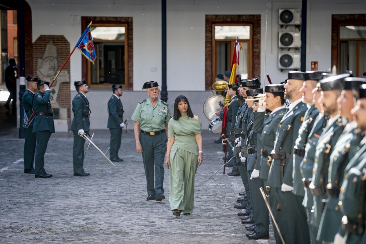 La directora general de la Guardia Civil, Mercedes González, durante el acto oficial de relevo de mando y asunción del cargo, en la sede de la Comandancia de la Guardia Civil en Madrid.