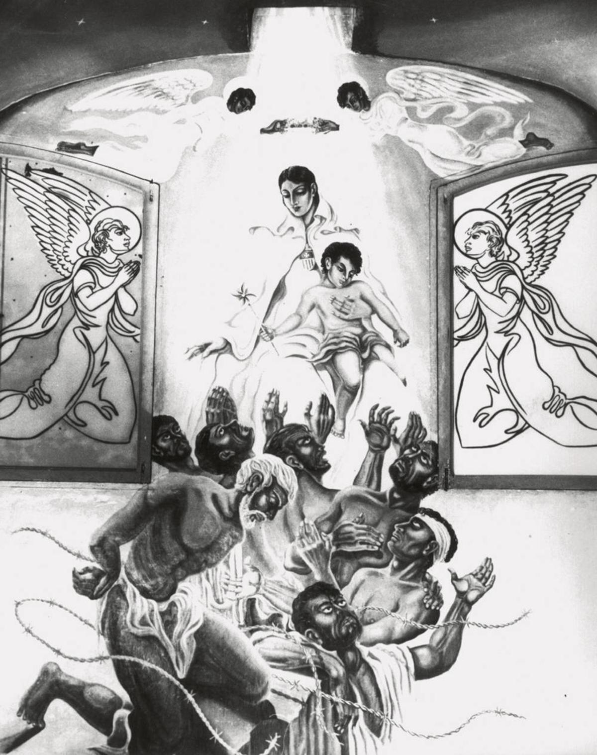 La 'Capilla gitana', recreada en la exposición 'Días de ira. Comunismo libertario, gitanos flamencos y realismo de vanguardia'.