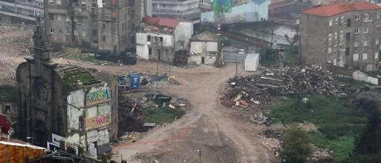 Vista aérea de Barrio do Cura, por donde transcurrirá el vial. // M. B.