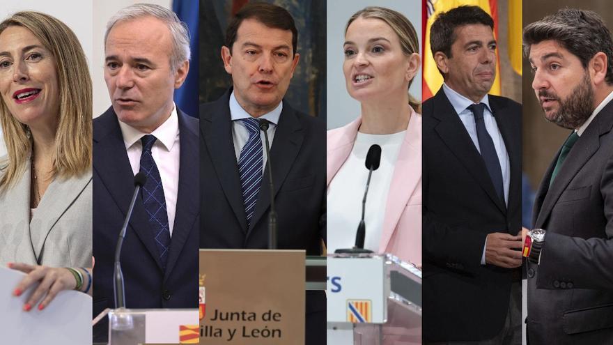 Así quedan los gobiernos del PP en Aragón, Castilla y León, Región de Murcia, Comunitat Valenciana, Extremadura y Baleares tras la ruptura con Vox