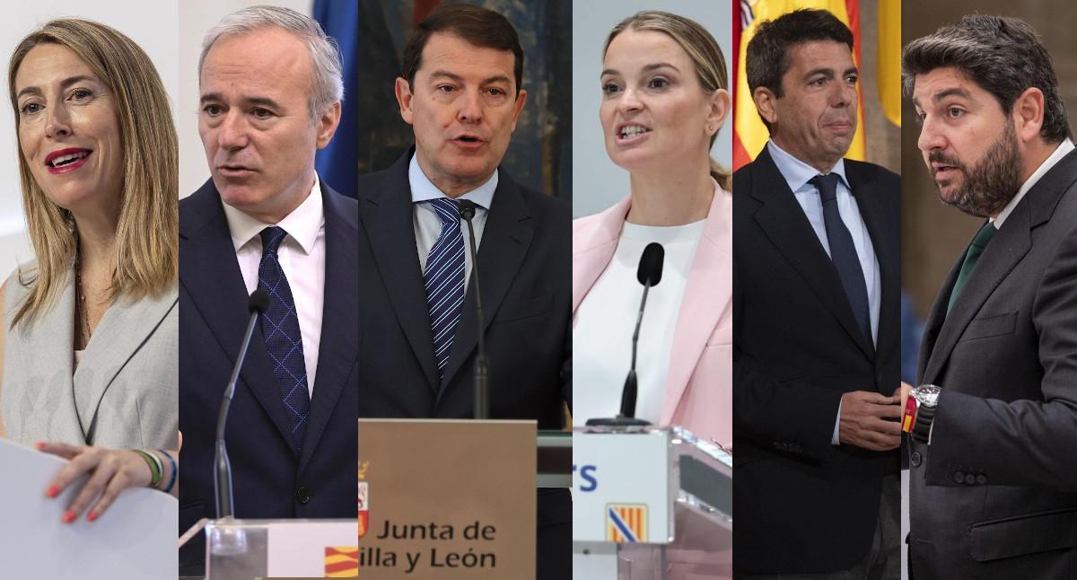 Así queda los gobiernos autonómicos del PP tras la ruptura con Vox.