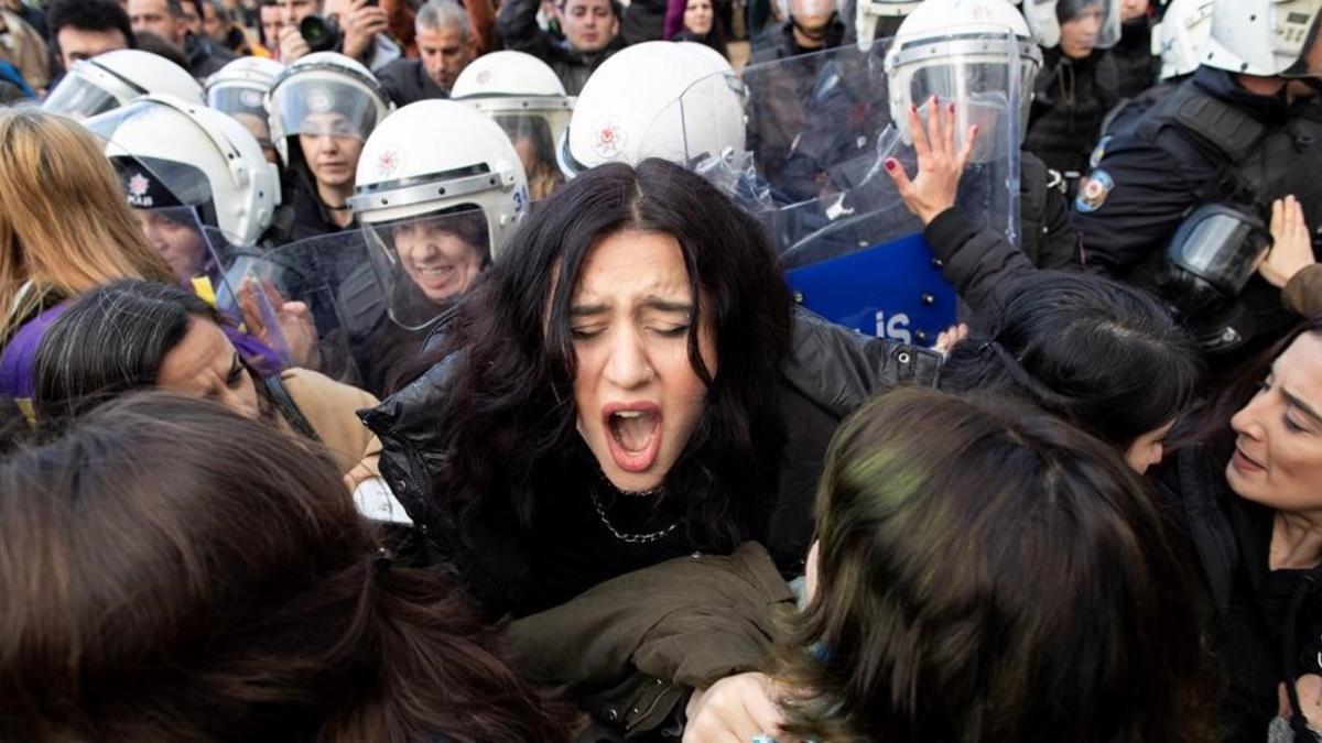 Imagen de la manifestación en Turquía.