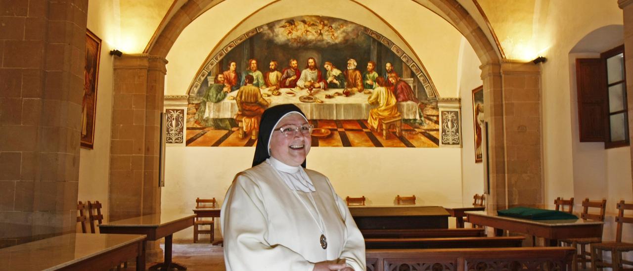 Sor Trinidad, la última abadesa del convento, murió en 2016. La imagen, en el interior del comedor, corresponde al año 2009.