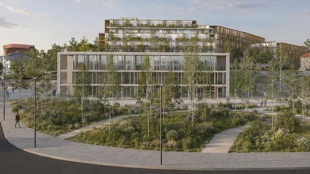 Recreación del proyecto «Novo Puxeiros» un proyecto del Concello de Mos para suelo residencial.
