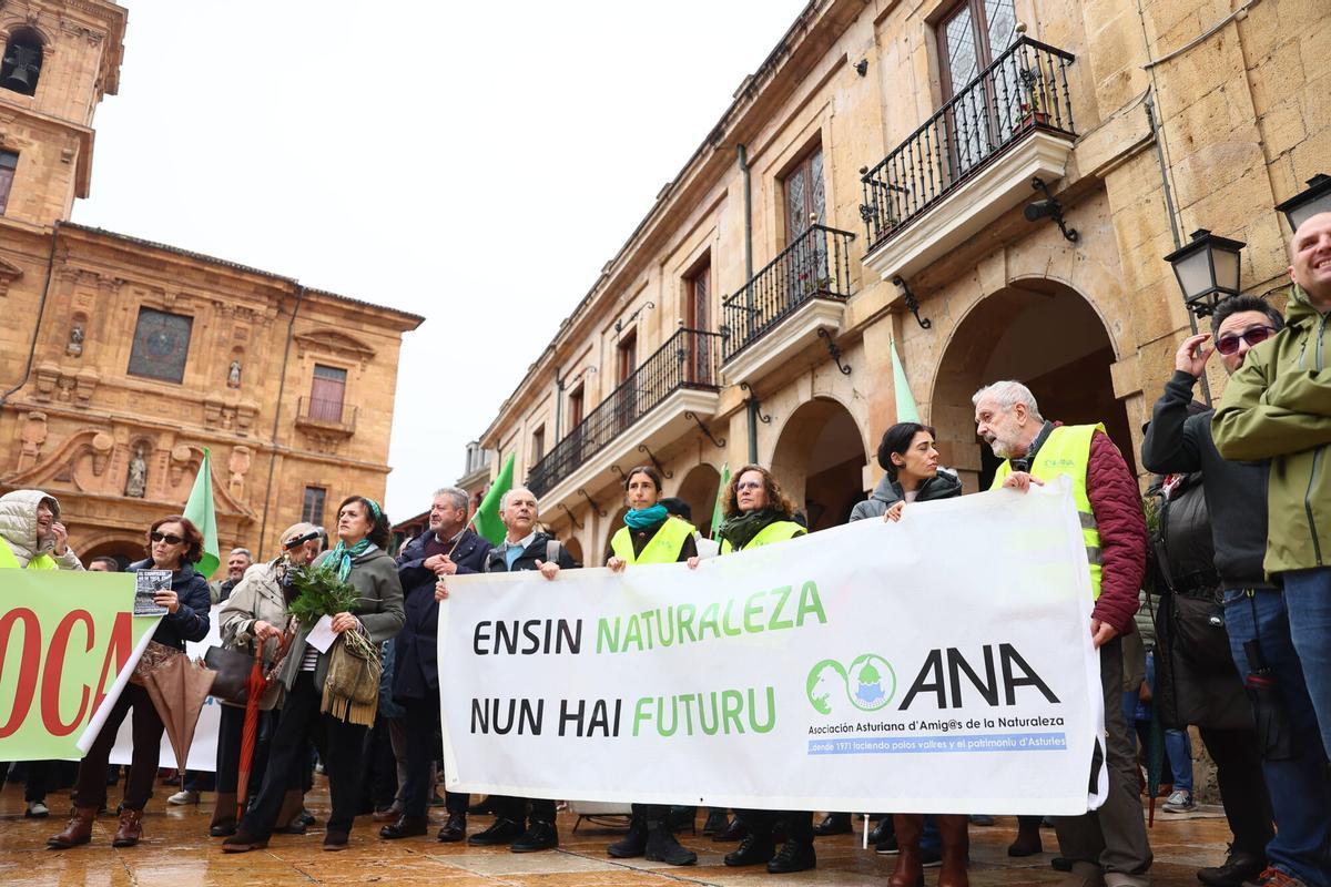 La manifestación para pedir la paralización del parking del Campillín.