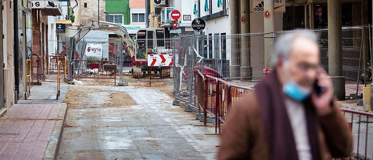 Las obras de la calle Garita, en el centro.