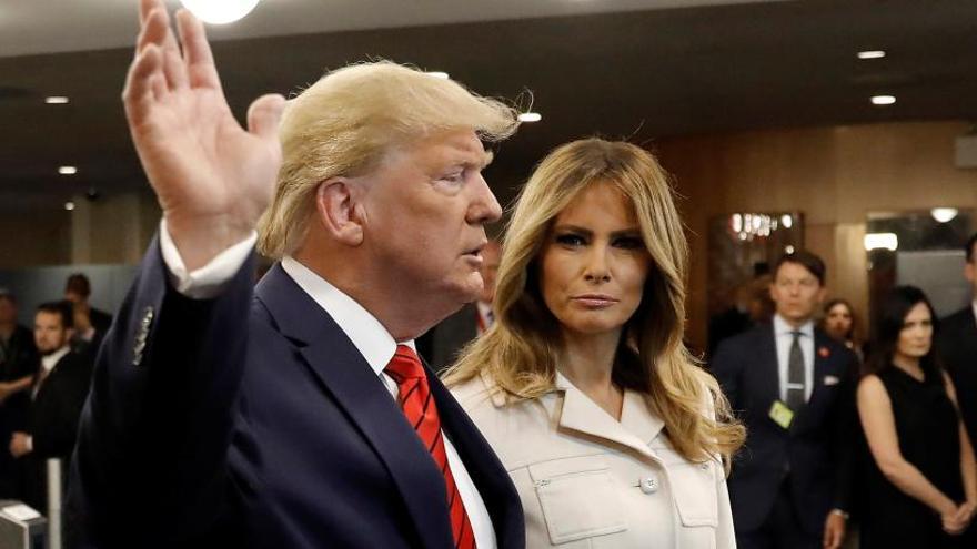 El presidente Trump, junto a la primera dama Melania.