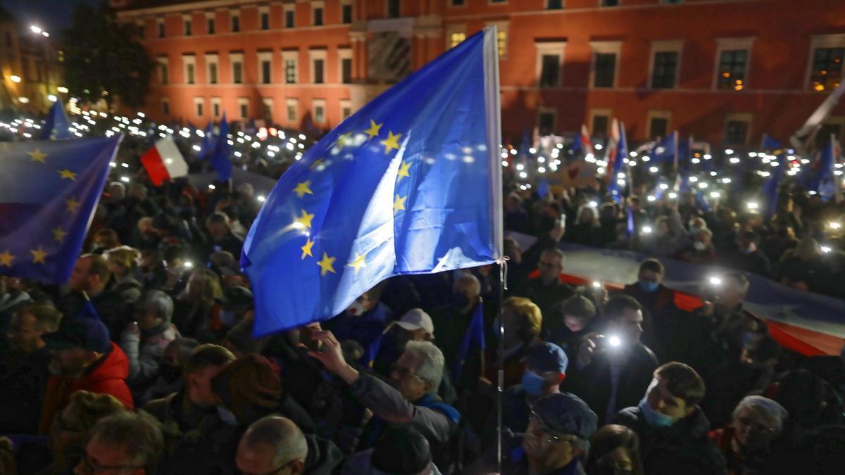 Una imagen de la marcha en Varsovia.