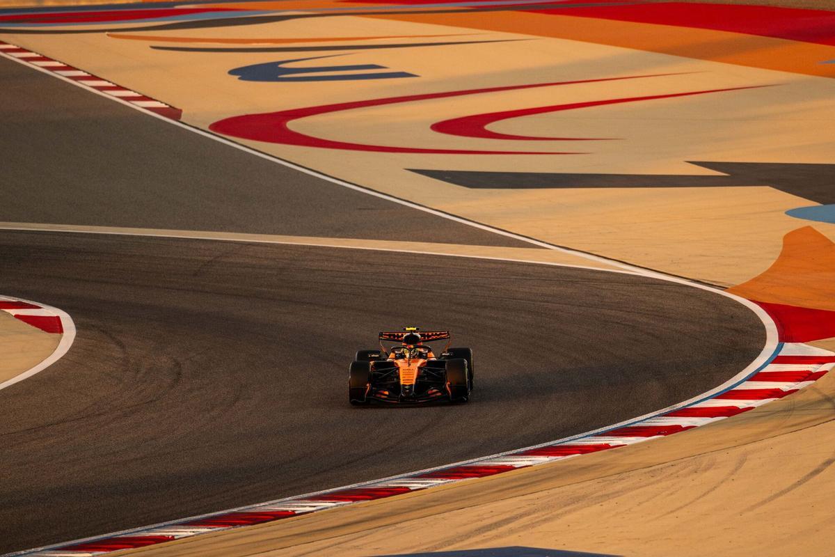 01 NORRIS Lando (gbr), McLaren F1 Team MCL40, action during the Formula 1 Aramco pre-season testing 2026 of the 2026 FIA Formula One World Championship from February 18 to 20, 2026 on the Bahrain International Circuit, in Sakhir, Bahrain - Photo Alberto Vimercati / DPPI AFP7 20/02/2026 ONLY FOR USE IN SPAIN