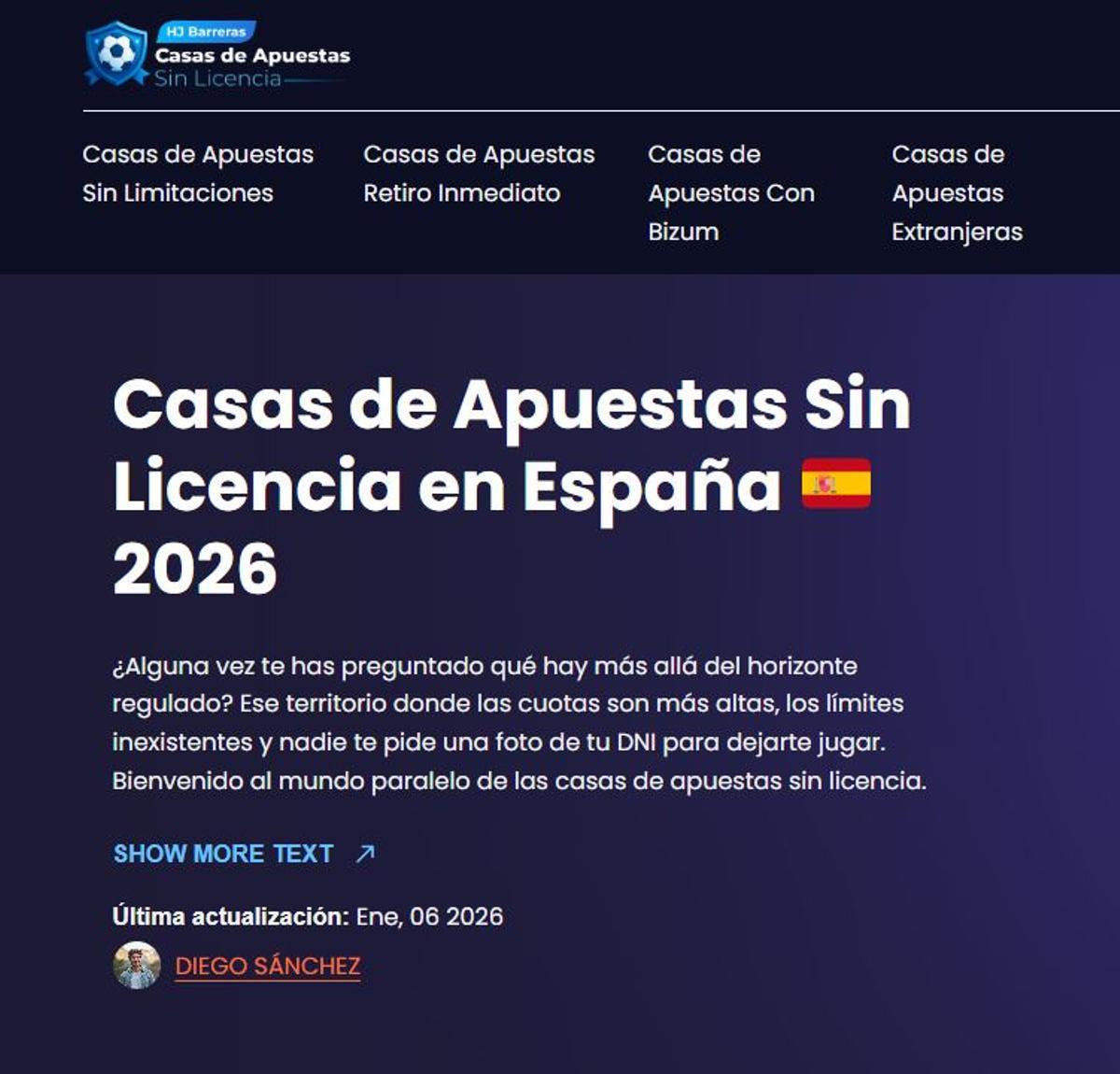 Captura de la web de la «nueva» Barreras