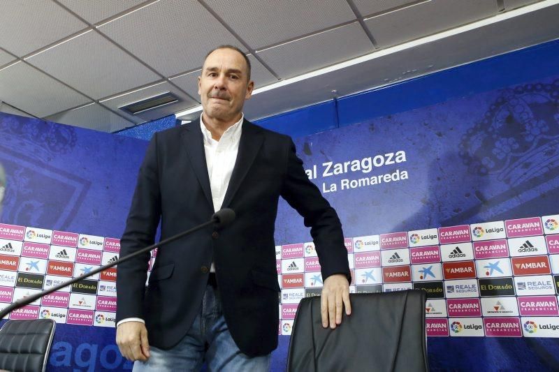 Presentación del nuevo técnico del Real Zaragoza, Víctor Fernández