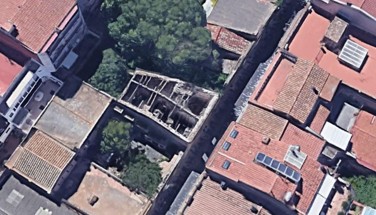 Vista aèria de les finques afectades i el seu estat de degradació