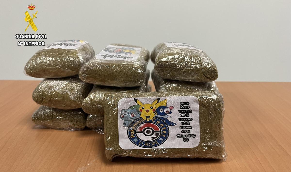 La droga incautada por los agentes.