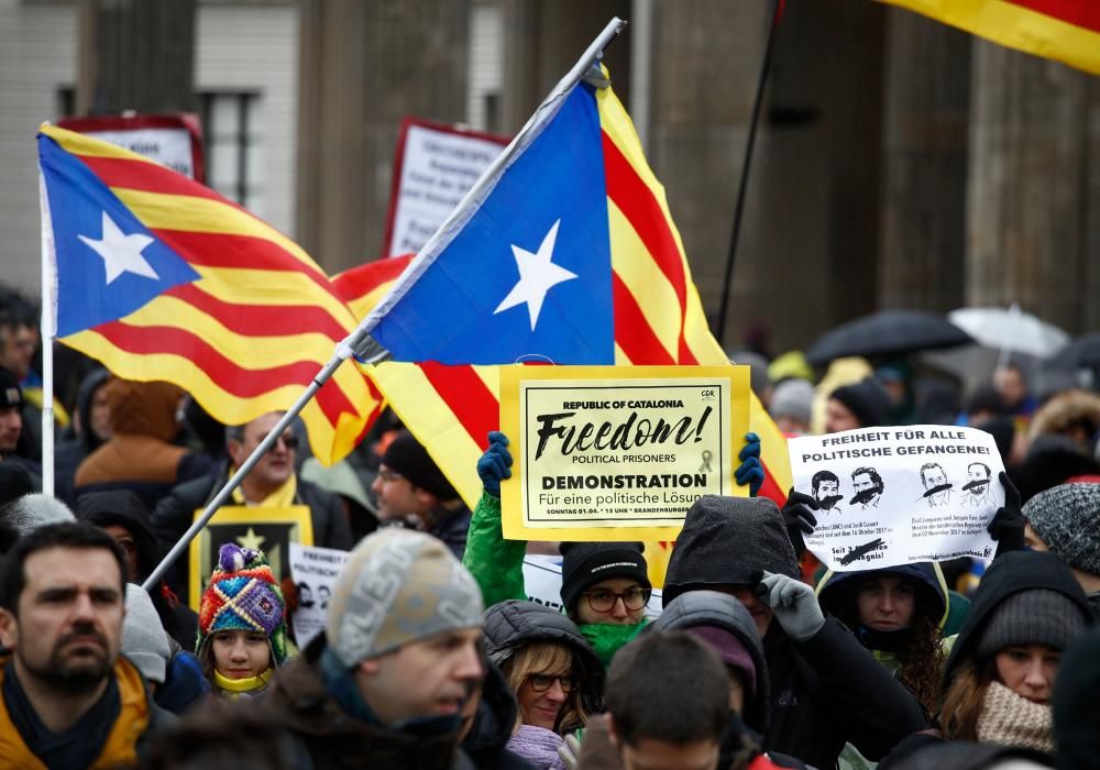 Marcha en apoyo a Carles Puigemont en Berlín