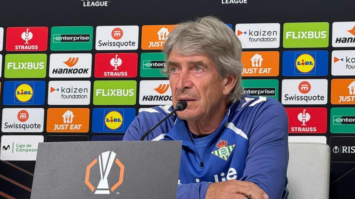Manuel Pellegrini, en la rueda de prensa previa al Betis-Panathinaikos