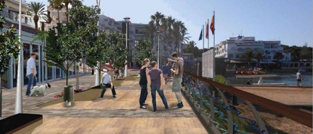 Recreación del futuro paseo peatonal en el tramo de la avenida es Canar | A.S.E