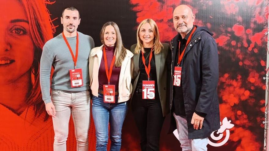 Los cuatro concejales del PSPV en Oliva