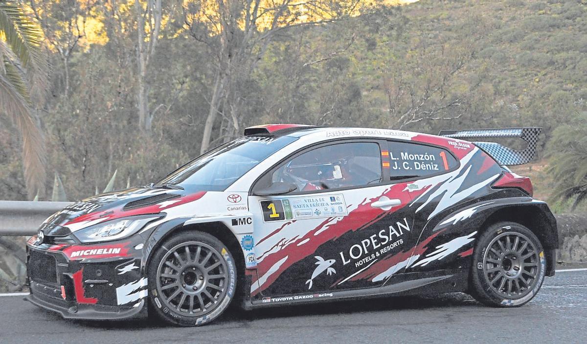 Luis Monzón, durante la jornada de hoy en el Rally de Santa Brígida.