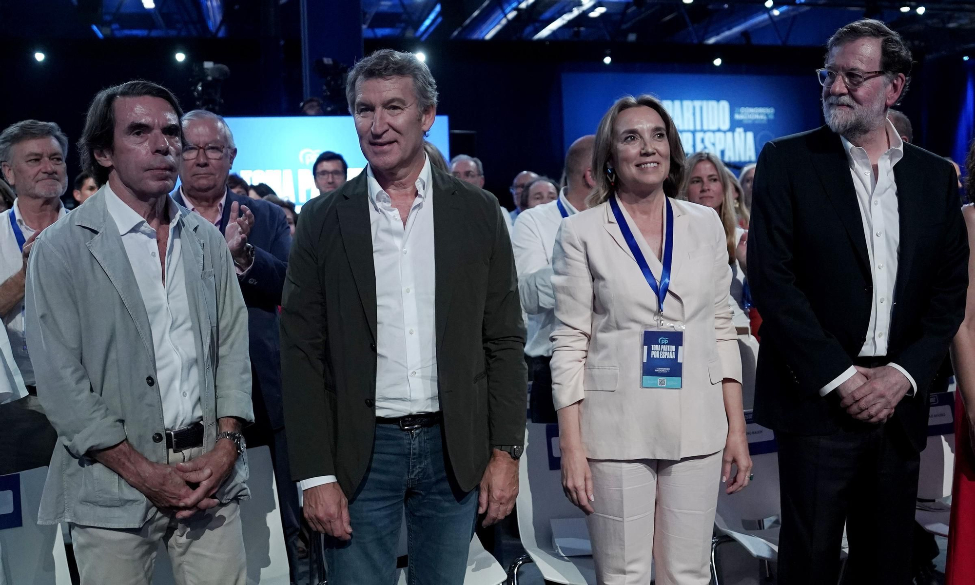 Aznar, Feijóo, Gamarra y Rajoy. Congreso Nacional del Partido Popular.