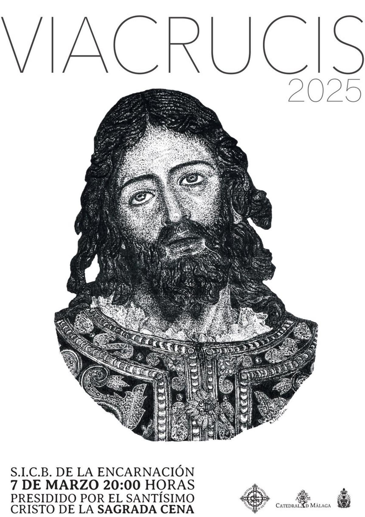 Portada del directorio litúrgico del vía crucis en la Catedral, dibujada por Rafael López Taza.