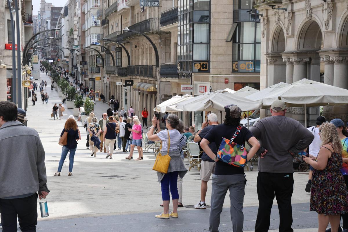 Turistas en Vigo, este año.