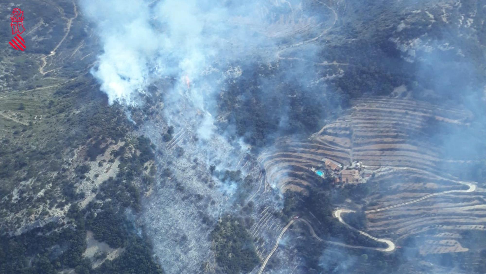 Imágenes aéreas de la zona afectada por el incendio