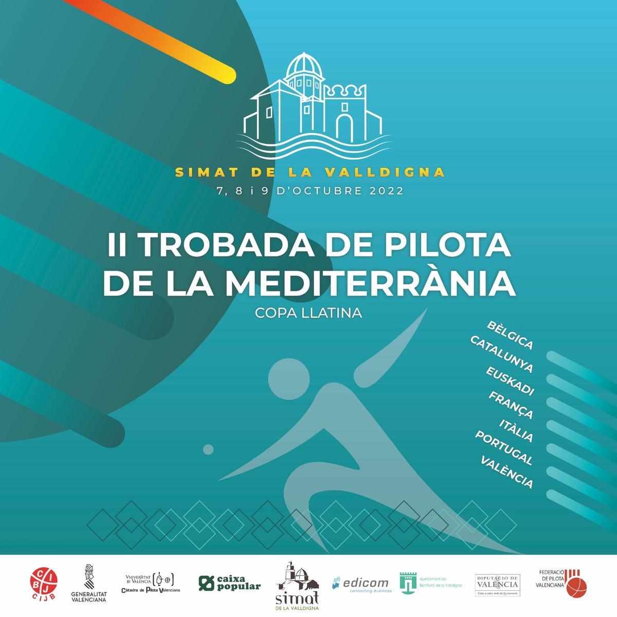 II Trobada de la Mediterrània de pelota a mano que tendrá lugar en Simat de la Valldigna del 7 al 9 de octubre.