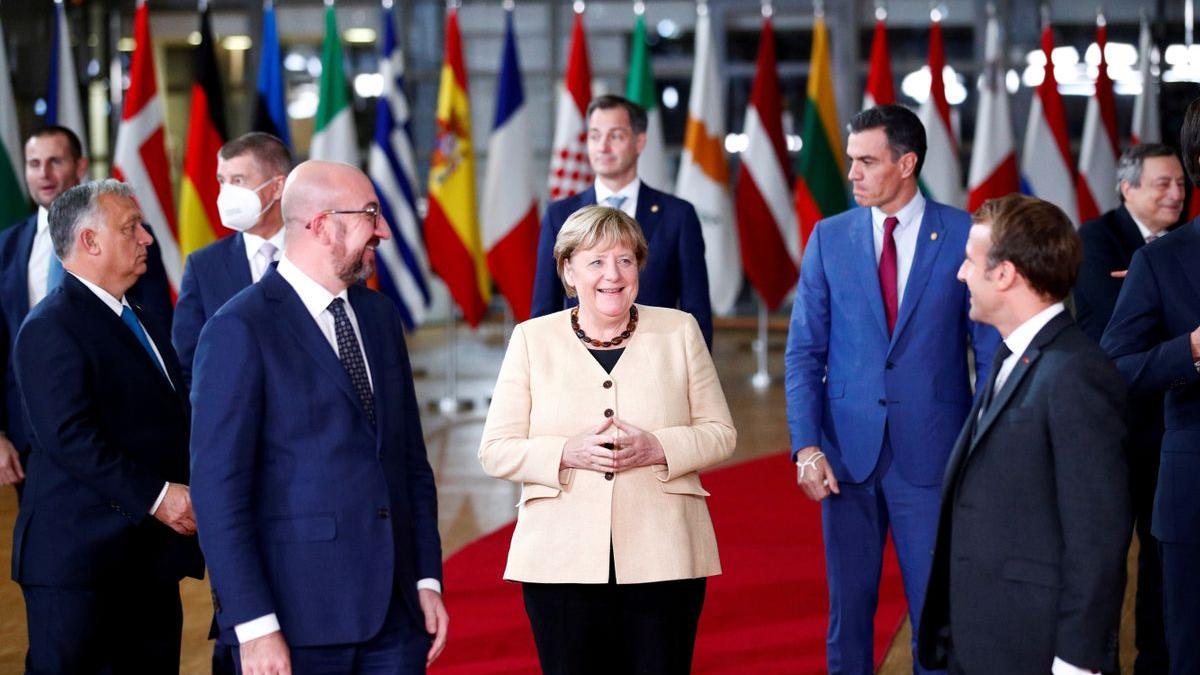 Angela Merkel, en la cumbre de jefes de Estado y de Gobierno de la UE.