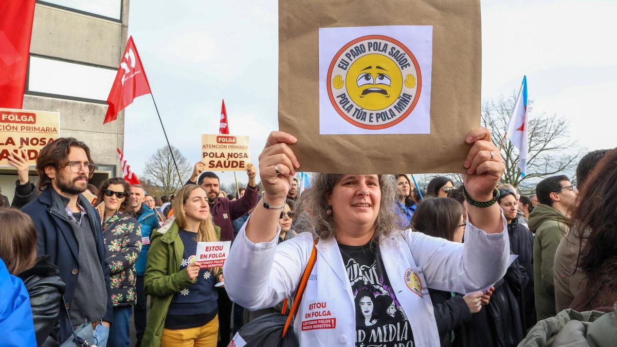 Manifestación en Santiago de la anterior huelga de médicos, a finales de noviembre.