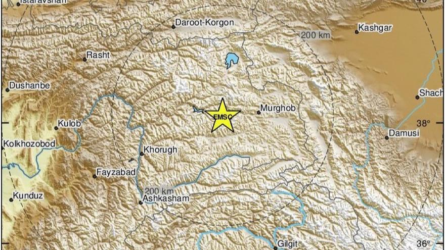 Registrado un terremoto de magnitud 6,8 en el sureste de Tayikistán