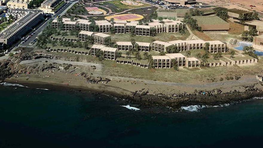 Infografía del complejo hotelero La Tejita Luxury Beach Resort.