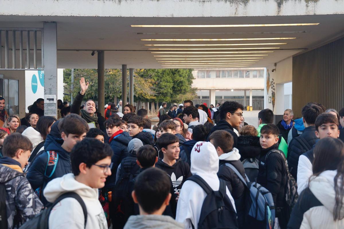 Alumnado en un IES de Albal, en una foto de archivo.