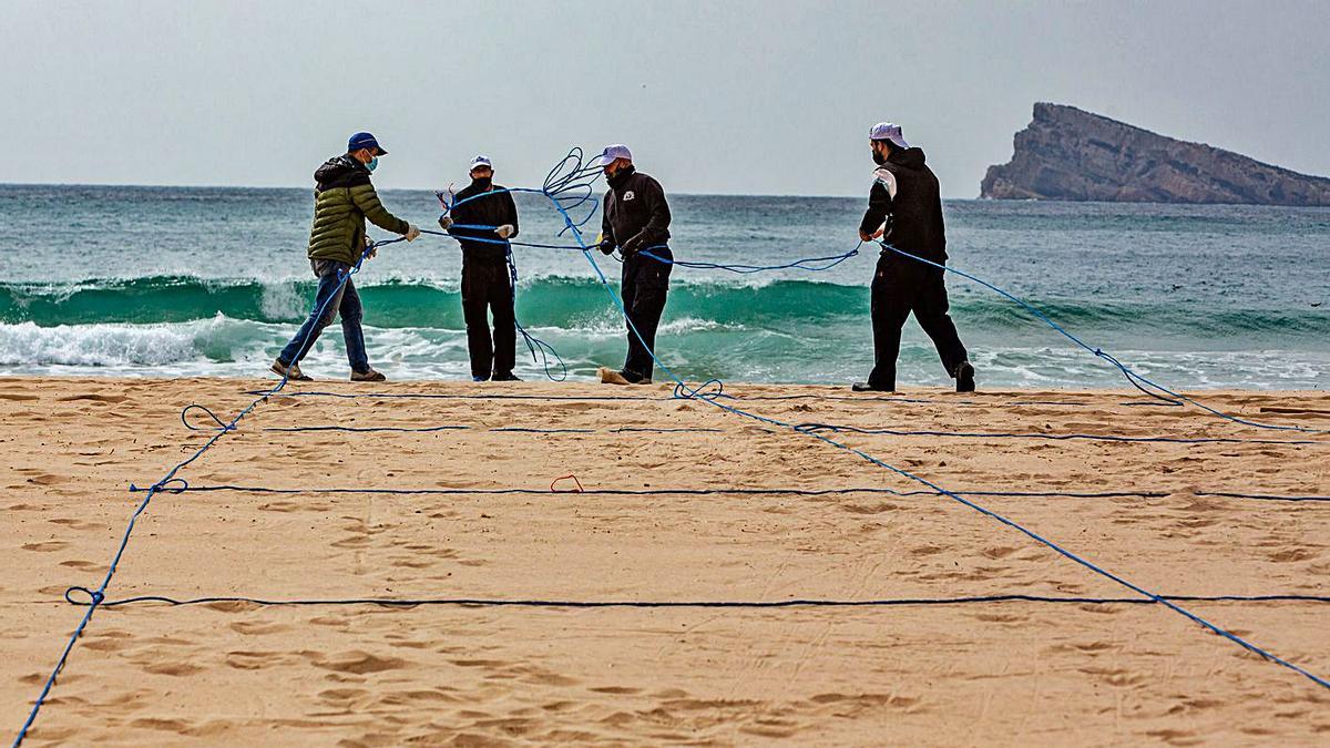 Benidorm está parcelando las playas para los turistas que puedan llegar en Semana Santa.