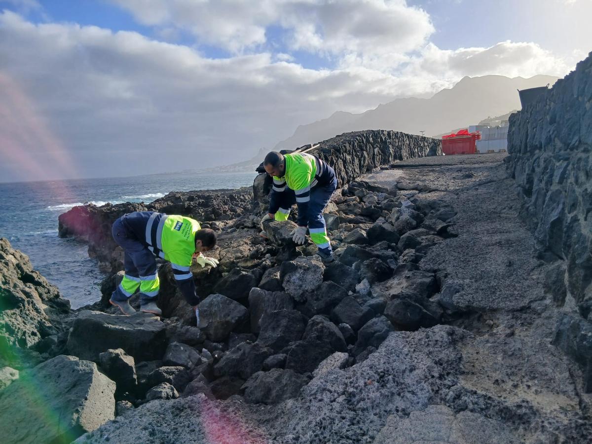 Nuevo muro de protección en Jóver, Tejina.