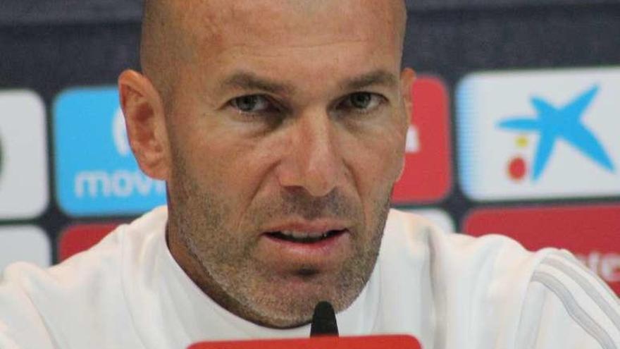 Zidane, durante la rueda de prensa de ayer.