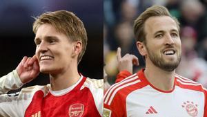 Martin Odegaard y Harry Kane, las caras visibles de Arsenal y Bayern de Múnich