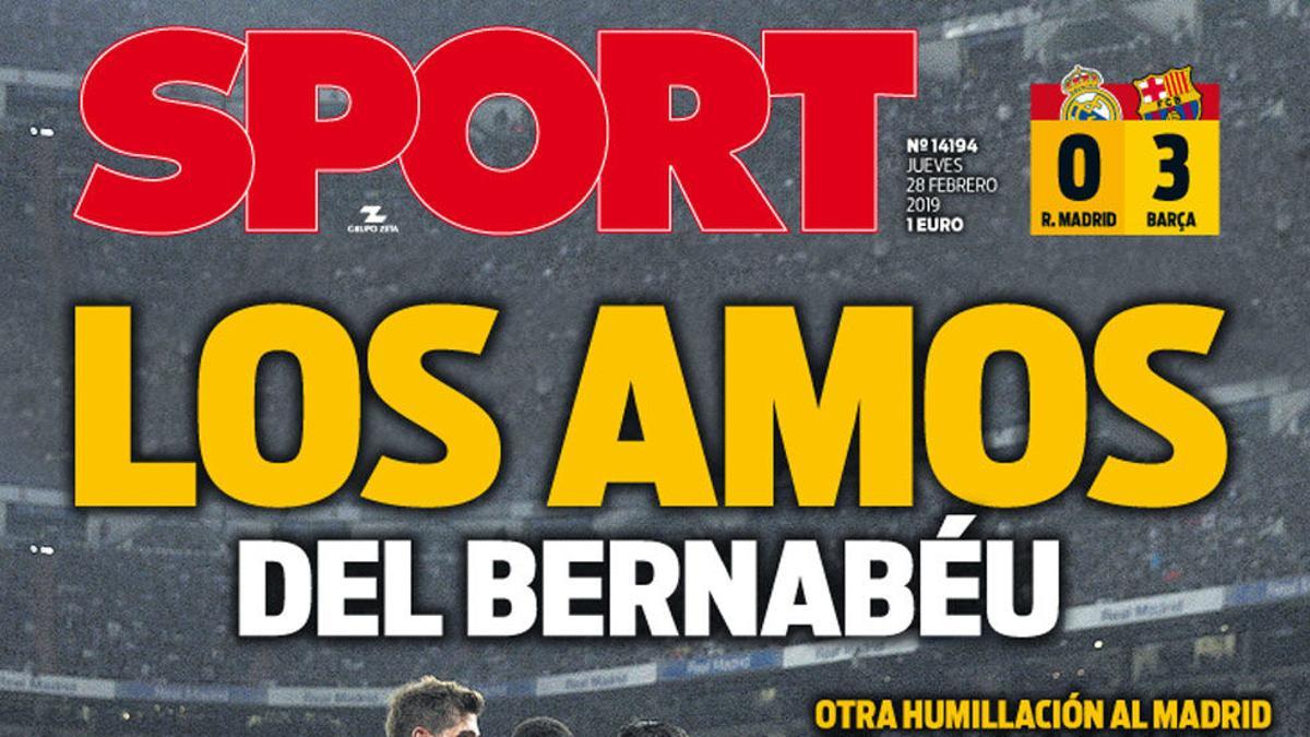 Esta es la portada de SPORT