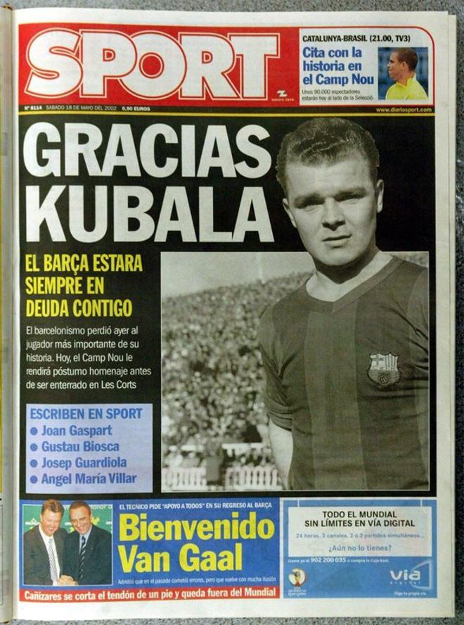 2002 - Fallece Kubala y el Camp Nou le rinde homenaje
