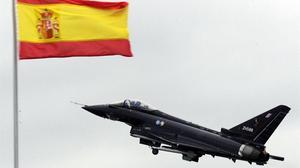 Uno de los eurofighter de las fuerzas armadas españolas. 