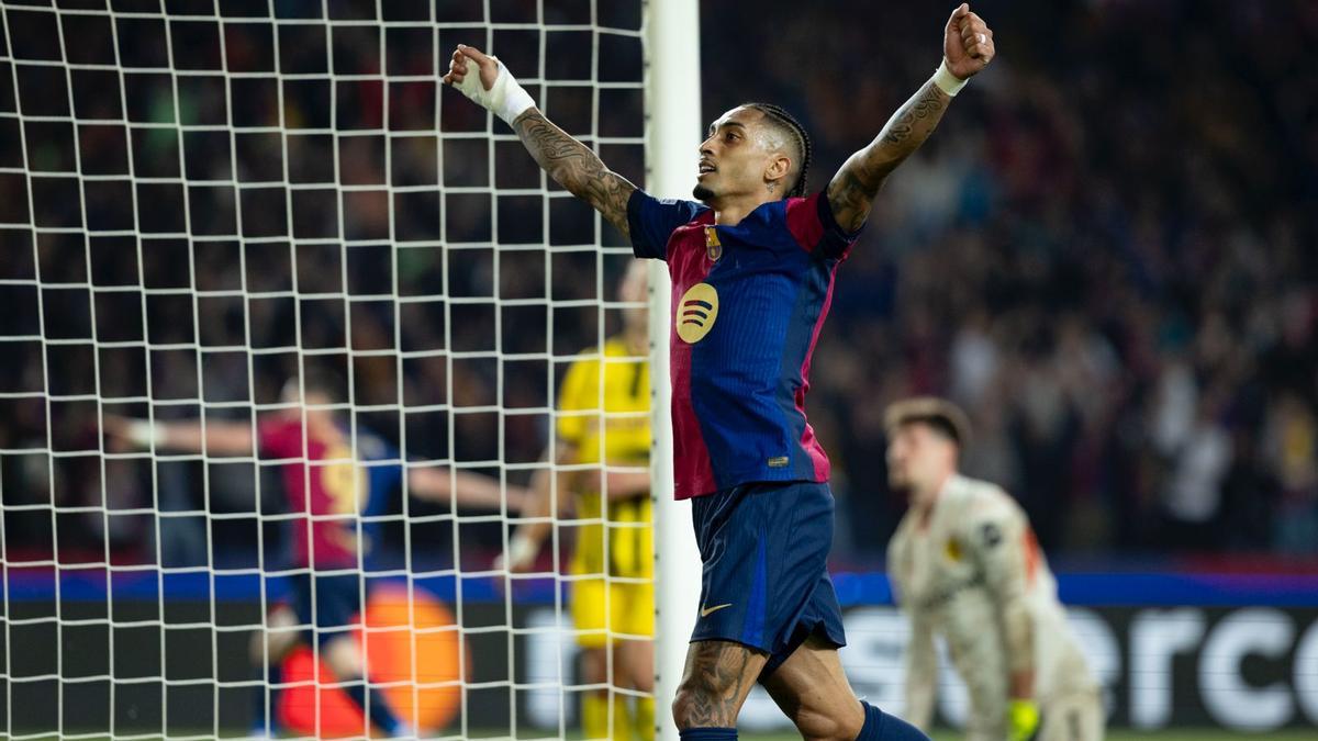 FC Barcelona - Borussia Dortmund: El gol de Raphinha