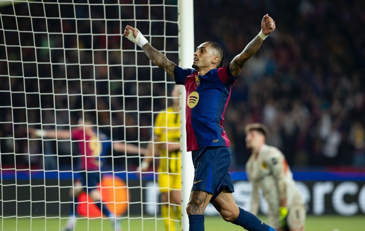 Raphinha igualó al mejor Messi en Champions