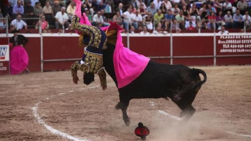 Antonio Puerta sufrió una cornada en una corrida y tuvo que ser trasladado a la Arrixaca.