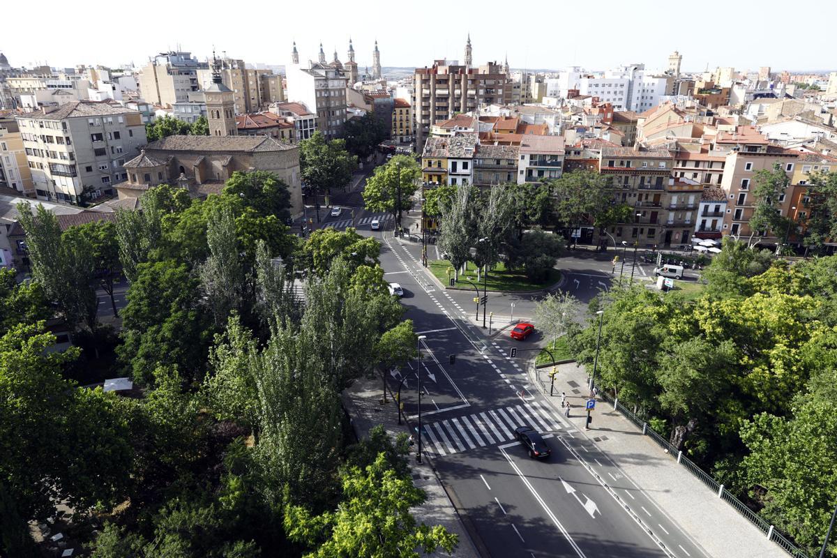 La zona del paso del Huerva por San Miguel.